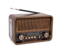 Jrudjsnhhty Radio portable FM AM SW Multi-bande Vintage Radios sans fil Bluetooth Haut-parleur Support USB/TF Lecture MP3