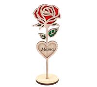 Jrudjsnhhty Rose en bois pour maman, cadeau pour elle, cadeau idéal pour mère, 1 pièce