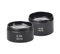 Jrudjsnhhty WD165 0.5X 0.7X WD120 Lentille en verre de Barlow Objectif de Barlow Filetage de montage Microscopio Camera Objectif Objectif