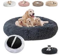 JRUI Coussin Apaisant Chien- Panier Chat Moelleux de Chaud- Doux et Confortable, Dehoussable Lavage Facile- Lit Rond Comfy pour Chien Grande Taille Ou Chat (Taille et Couleur au Choix)