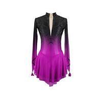 JRUIA Costume De Patinage De Dame Robes De Compétition De Patinage sur Glace pour Filles Teinture De Halo Rouge Noir Usure De Patinage Artistique Jupe De Gymnastique Extérieure,B,XXXL