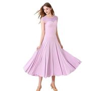 JRUIA Femmes Moderne Valse Tango Danse Costume Robe Jupe Robe Sociale De Bal pour des Concurrence Flamenco Dress Grande Jupe Swing,Violet,S