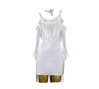 JRUIA Robes De Danse De Latine Professionnelle pour Femmes Tenue De Danse Tango Haut De Gamme Vêtements De Danse De Salle De Bal Costume De Compétition Cha Cha Salsa en Diamant,D,S