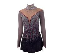 JRUIA Usure De Patinage Artistique De La Danse Féminine Robe De Patinage Glaciaire Professionnelle des Filles Jupe De Compétition Sportive De Patinage Artistique Manche Longue,A,5_8Years