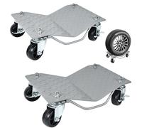 JRUKM Lot de 2 chariots de manœuvre portables - Charge maximale : 1000 kg - Plateau de transport rotatif à 360° - Convient pour voiture, camion