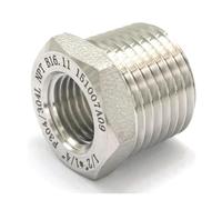 JRXFXEKW 1/2" NPT Male x 1/4" NPT Female 304 Stainless Steel Reducing Bush Forged Pipe Fitting 3000 PSI Water Gas Oil