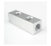 JRXFXEKW 1/4" BSP 20 * 20mm 2 Way 5 Port Pneumatic Solid Aluminum Quick Connector Manifold Block Splitter Hose Socket Base