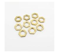JRXFXEKW 10PCS 1/8" BSP Female Thread Brass Hex Lock Nuts Fit Pipe Fitting Adapter Coupler Connector