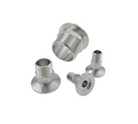 JRXFXEKW 1pc 1/4" BSPT Male Thread KF16 Vacuum Stainless Steel Flange Pipe Hex Pipe Fitting