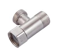 JRXFXEKW 1PC 304 Stainless Steel Live Pipe Fitting 3-Way Water One Inlet Two Outlet Angle Valve G1/2'
