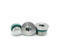 JRXFXEKW 1PC M27x1.5 Metric Male Hex Socket Head Ed End Cap FKM Sealing Ring Flange