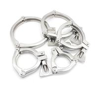 JRXFXEKW 1PC SS304 Three Pieces Clamps ISO Three Segment Heavy Duty Tri-Clamp fit ferrules SS Clamps 155MM