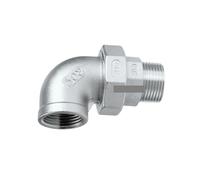 JRXFXEKW 1PCS 304 Stainless Steel Union Joint Coupling Elbow 1-1/4" BSP Male x Female Thread Cast Pipe Fitting
