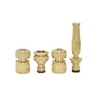 JRXFXEKW 1set Brass 1/2 inch Quick Waterstop Connector Car Wash Water kit G1/2 G3/4 Garden Hose Copper Connector(B)
