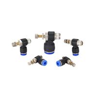 JRXFXEKW 20pcs Air SL 1/8 1/4 3/8 1/2 Speed Control Pneumatic Fitting Throttle Valve Controller 4 6 8 10mm Hose Tube Fast Adjustable Connection(SL6-04)