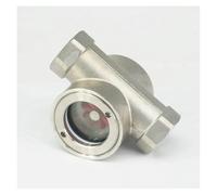 JRXFXEKW 3/4" BSPP Female SS304 Stainless Steel Glass Window Sight Flow Indicator with Impeller 2.5 Mpa