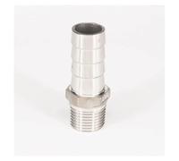 JRXFXEKW 3/4" BSPT Male x 15mm Hose Barbed 304 Stainless Steel Pipe Fitting Hose Tail Connector