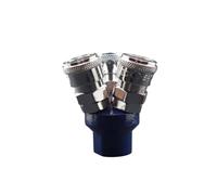 JRXFXEKW 3 Ways 1/4" BSP Female C Type Air Hose Quick Coupler Socket Connector Normal Non-Locking