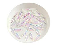 JRXFXEKW 30 pièces/nail art rhins pour ongles 3D pack de décoration en forme d'œil de cheval long verre coloré AB s (couleur : blanc moka, taille : 30 pièces)