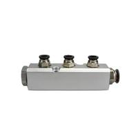 JRXFXEKW 30x30mm G1/4" Out G1/2" in 3 Way Pneumatic Fitting Air Manifold Block Splitter