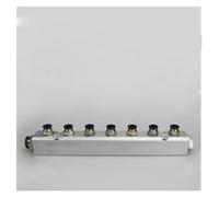JRXFXEKW 30x30mm G1/4" Out G1/2" in 7 Way Pneumatic Fitting Air Manifold Block Splitter