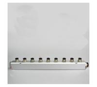 JRXFXEKW 30x30mm G1/4" Out G1/2" in 9 Way Pneumatic Fitting Air Manifold Block Splitter