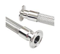 JRXFXEKW 4 Meters 1.5" Tri Clamp 25mm Pipe OD Braided Soft Tube for Homebrew SUS304