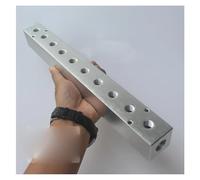JRXFXEKW 40x40mm G1/2" in G1/4" Out 10 Way Pneumatic Air Solid Aluminum Manifold Block Splitter