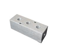 JRXFXEKW 40x40mm G1/2" in G1/4" Out 3 Way Pneumatic Air Solid Aluminum Manifold Block Splitter