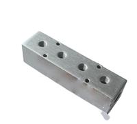 JRXFXEKW 40x40mm G1/2" in G1/4" Out 4 Way Pneumatic Air Solid Aluminum Manifold Block Splitter