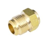 JRXFXEKW 45 Degree SAE-Standard 1/4" 3/8" 1/2" 3/4" Flare Turn to End Feed Tube Coupling Brass Pipe Fitting Adapeter Water Gas Air Fuel(22.22mm 7l8 inch,NO Nut_Solder to Flare Tube)