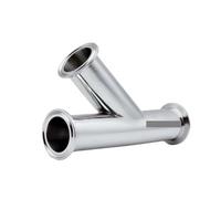 JRXFXEKW 51mm Pipe OD 2" Tri Clamp Oblique Y Shaped 3 Way SUS 304 Stainless Fitting