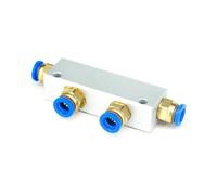 JRXFXEKW A Kit Push Fit 8mm 2 Way Pneumatic Air Manifold Block Splitter with Couplers