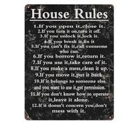 JRXFXEKW Bathroom Rules Metal Tin Sign Flush Wash Hands Leave Cleaner Than You Found It 8 X 12 in