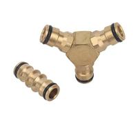 JRXFXEKW Brass 16mm Joint Two Way Three Way Quick Connector Plumbing Pipe Fittings Faucet Water Car Wash Quick Coupling Adapters 1Pc(2 Way)