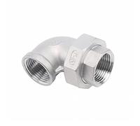 JRXFXEKW Coupling, Stainless Steel Hex Nipple,1/4” 3/8” 1/2” 3/4" 1" Male/Female 90 Degree Elbow Thread 304 Live Joint for Tube(1/2")