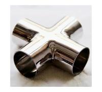 JRXFXEKW DIN DN80 85mm Pipe OD Butt Welding Cross 4 Ways Splitter SUS 304 Stainless Steel Fitting Spliter Homebrew Beer Wine