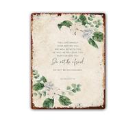 JRXFXEKW Do Not Be Afraid Metal Tin Sign Scripture Wall-Art Inspirational Quote Decor for Home Office (8 X 12 in)