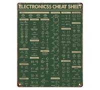 JRXFXEKW Electronic Cheat Sheet Retro Metal Sign for Geek Wall Decor Home Office Workshop 8 X 12 in