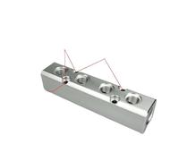 JRXFXEKW G1/2" in G1/4" Out 4 Way 6 Ports 30x30mm Pneumatic Aluminum Manifold Block Splitter