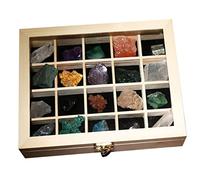 JRXFXEKW Kit de 20 pièces en bois pour collecteurs de pierres précieuses pour échantillons de cristaux polis minéraux naturels dans le minerai brut