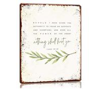JRXFXEKW Luke 10 19 Wall-Art Metal Tin Sign Bible Quote Wall Decor Scripture Wall-Art I Have Given You Authority To Walk on Serpents and Scorpions, Nothing Will Harm You Decor