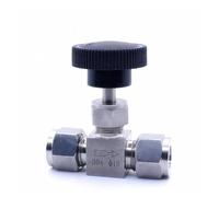 JRXFXEKW Needle Valve Adjustable 3 4 6 8 10 12mm 1/8 1/4 3/8 1/2 Pipe Stainless Steel 304 Flow Control Straight 90 Degree Needle Valve(16mm)