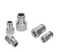 JRXFXEKW PCF Pneumatic Quick Coupling:304 Stainless Steel, BSPT Internal Thread, Compatible with 1/8",1/4",3/8",1/2" Air Hoses (4mm-12mm)(PCF6-04)