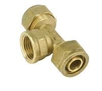 JRXFXEKW PEX-AL-PEX Tube Outer Diameter 16/18/20/25mm - 1/2" 3/4" 1" Female Tee 3 Ways Brass Fitting for Solar Water Heater(14x18mm,1/2")