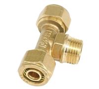 JRXFXEKW PEX-AL-PEX Tube Outer Diameter 16/18/20/25mm - 1/2" 3/4" Male Tee 3 Ways Brass Fitting for Solar Water Heater(14x18mm,3/4")