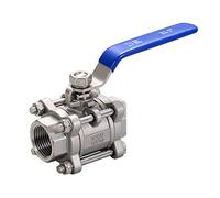 JRXFXEKW Pipe Connector Full Port Ball Valve Thread Type Stainless Steel 304 Ball Valve BSPT 1/4" 3/8" 1/2" 3/4" 1" 1-1/4" 2 Piece (Specification : DN25)