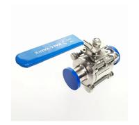 JRXFXEKW Robinet à Boisseau sphérique 3 pièces à Passage intégral for Tuyau de 32 mm de diamètre extérieur x 1,5 po, en Acier Inoxydable SUS304 for Brassage Maison de bière