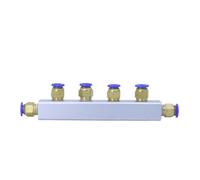 JRXFXEKW Set 20x20mm Push Fit 8mm 4 Way 7 Port Pneumatic Fitting Manifold Block Splitter