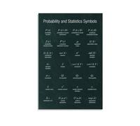 JRXFXEKW Statistics and Probability Math Symbols Chart Canvas Wall Art Poster for Study Room and Office(Unframed,12x18inch(30x45cm))